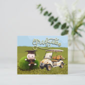 Golf Swinging into Succes afstuderen gefeliciteerd Briefkaart (Staand voorkant)