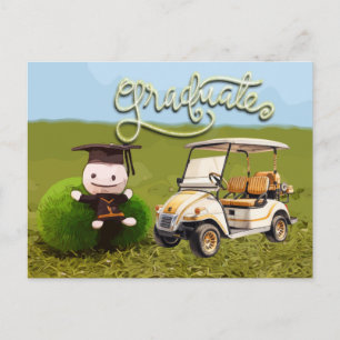 Golf Swinging into Succes afstuderen gefeliciteerd Briefkaart