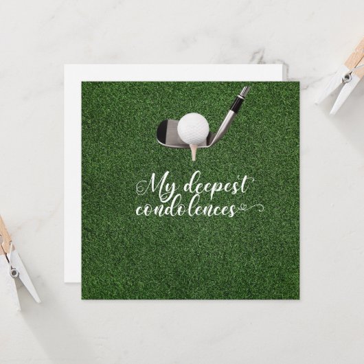 Golf sympathie voor je verlies aan condoleances au kaart (Voorkant / Achterkant in situ)