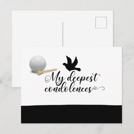 Golf sympathie voor je verlies condoleances na briefkaart (Voorkant / Achterkant)