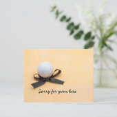 Golf sympathie voor je verlies met zwarte boog briefkaart (Staand voorkant)