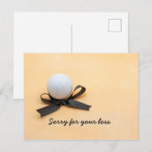 Golf sympathie voor je verlies met zwarte boog briefkaart (Voorkant / Achterkant)