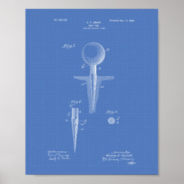 Golf T-shirt 1899 Patent Art - Blauwdruk Poster