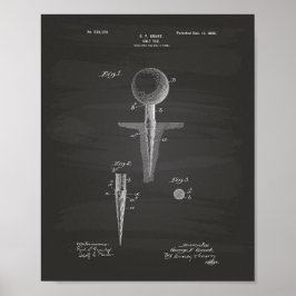 Golf T-shirt 1899 Patent Art - Chalkboard Poster