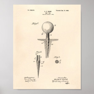 Golf T-shirt 1899 Patent Art - Old Peper Poster