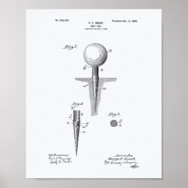 Golf T-shirt 1899 Patent Art - Witboek Poster