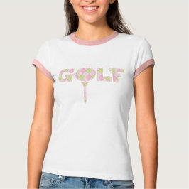 Golf t-shirt argyle gepatterd roze t-shirt