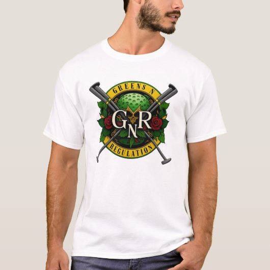 Golf T-Shirt Guns N Roses Thema (Voorkant)