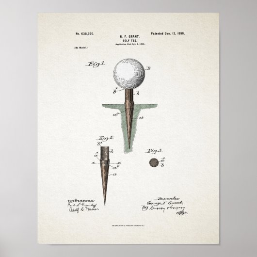  Golf T-shirt Patent 1899 Poster (Voorkant)