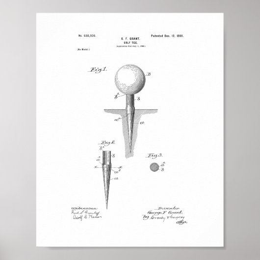 Golf-t-shirt patent poster (Voorkant)