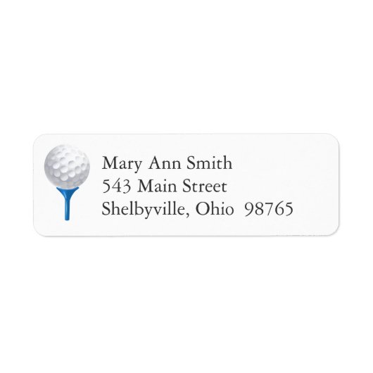Golf T-shirt Return Address Labels (Voorkant)