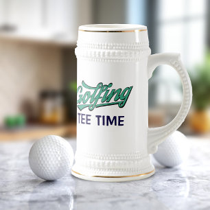 Golf T-shirt Time Golfing Dad Name Beer Stein Bierpul