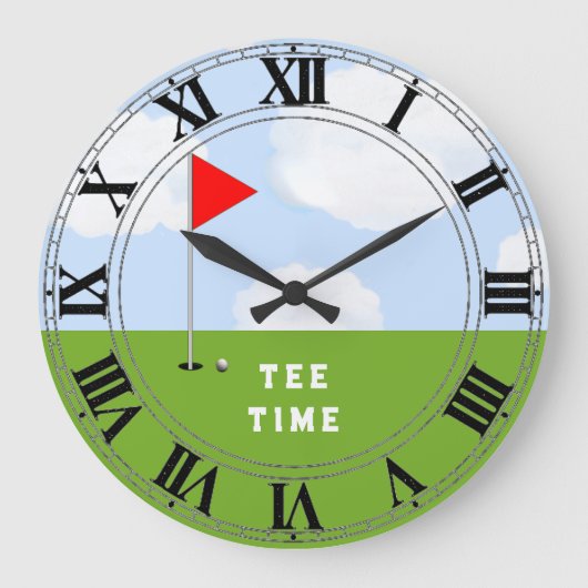 Golf T-shirt Time Grote Klok (Voorkant)