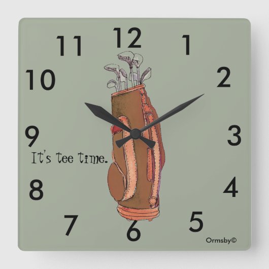 Golf t-shirt time Square Wall klok (Voorkant)