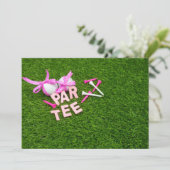 Golf T - shirts Par T-shirt uitnodiging groene gra (Staand voorkant)