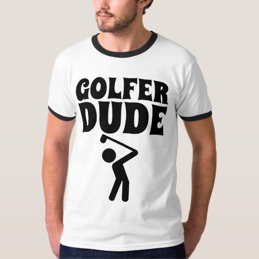 GOLF T-SHIRTS VOOR MANNEN, GOLFER DUDE (Voorkant)