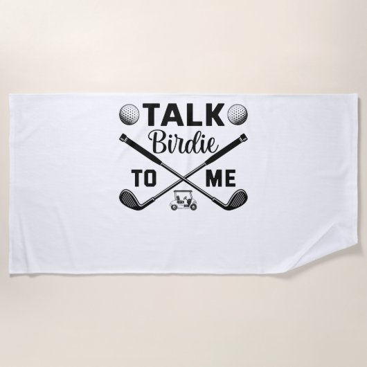Golf Talk Birdie voor mij Grappig Strandlaken (Voorkant)