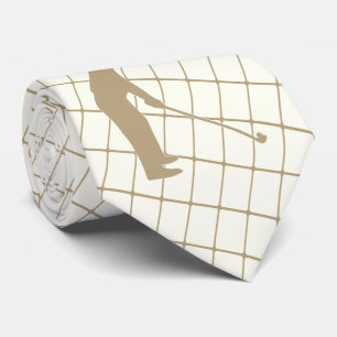 Golf Tan Silhouette Golfer en Golf Club 2 Stropdas