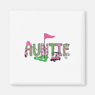 Golf tante roze gat in een golf 1e verjaardag Gir Magneet
