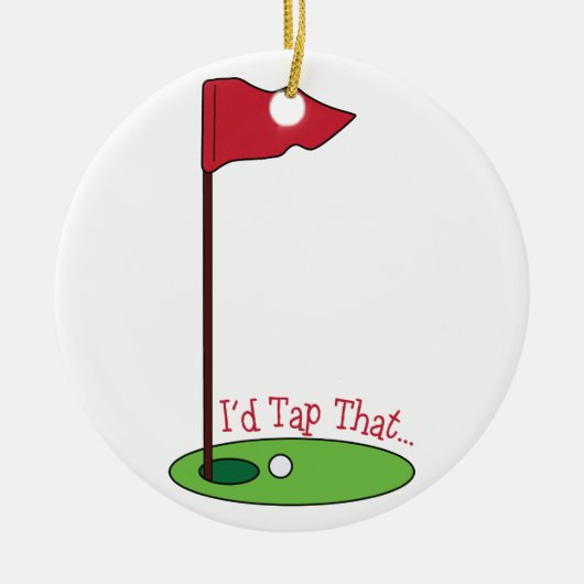 Golf Tap Keramisch Ornament (Voorkant)
