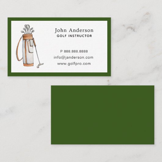 Golf tas Golf pro of Instructor Visitekaartje (Voorkant / Achterkant)