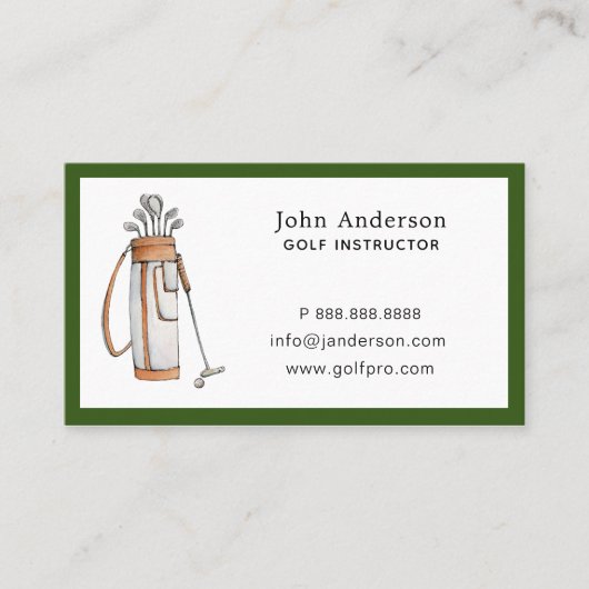 Golf tas Golf pro of Instructor Visitekaartje (Voorkant)