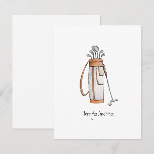 Golf tas golfers flat Hartelijk dank Bedankkaart (Voorkant / Achterkant)