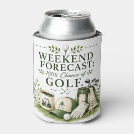 Golf tas met tekst op groen blikjeskoeler