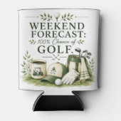 Golf tas met tekst op groen blikjeskoeler (Voorkant)