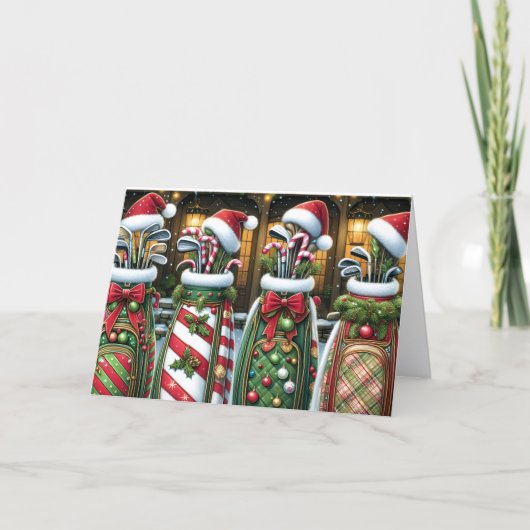 Golf Tassen Kerst Holiday Kaart (Voorkant)
