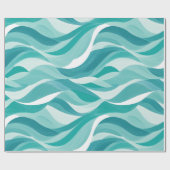 Golf Teal Aqua Beweging Wit Abstract Patroon Cadeaupapier (Vlak)