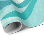 Golf Teal Aqua Beweging Wit Abstract Patroon Cadeaupapier (Rol Hoek)
