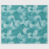 Golf Teal Aqua Beweging Wit Abstract Patroon Cadeaupapier (Vlak)