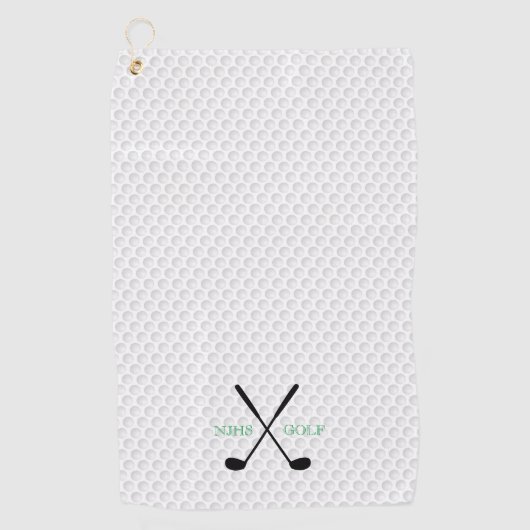 Golf Team INITIALEN Golfing Clubs Ball Player Golfhanddoek (Voorkant)
