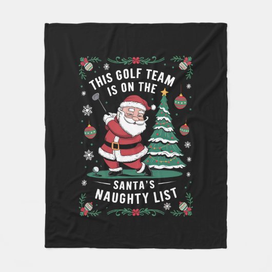 Golf Team staat op Santa's ondeugende lijst Xmas S Fleece Deken (Voorkant)