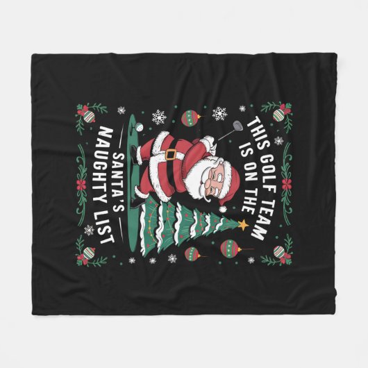 Golf Team staat op Santa's ondeugende lijst Xmas S Fleece Deken (Voorkant (Horizontaal))