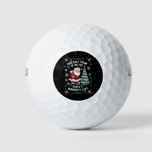 Golf Team staat op Santa's ondeugende lijst Xmas S Golfballen (Voorkant)