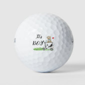 Golf Teddy Bear Het is Jongen voor Baby shower Golfballen (Voorkant)