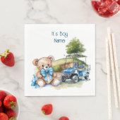 Golf Teddy Bear Het is Jongen voor Baby shower Nap Servet (Insitu)