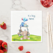 Golf Teddy Bear Het is Jongen voor Baby shower Nap Servet (Insitu)