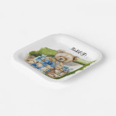 Golf Teddy Bear Het is Jongen voor Baby shower Papieren Bordje (Gebogen)