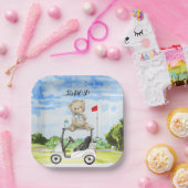 Golf Teddy Bear Het is Jongen voor Baby shower Papieren Bordje (Feest)