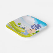 Golf Teddy Bear Het is Jongen voor Baby shower Papieren Bordje (Gebogen)