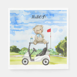 Golf Teddy Bear Het is Jongen voor Baby shower Servet