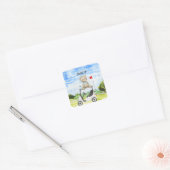 Golf Teddy Bear Het is Jongen voor Baby shower Vierkante Sticker (Envelop)