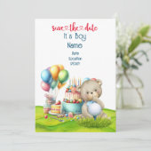 Golf Teddy Bear Het is Jongen voor Golfer Baby Kaart (Staand voorkant)