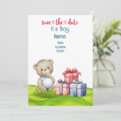 Golf Teddy Bear Het is Jongen voor Golfer Baby Kaart (Staand voorkant)