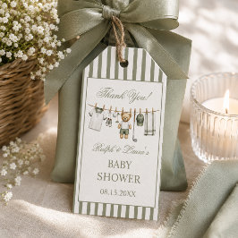 Golf Teddybeer Babyshower Bedankt Cadeaulabel