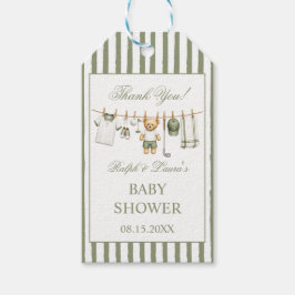 Golf Teddybeer Babyshower Bedankt Cadeaulabel