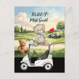 Golf Teddybeer Het is een jongen voor babyshowerfe Briefkaart